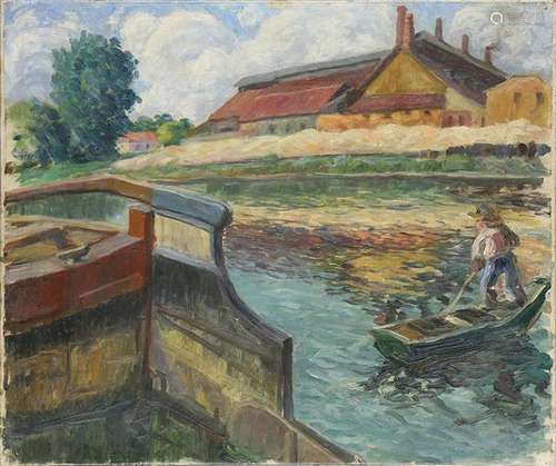 Painting, Paddling Down the River