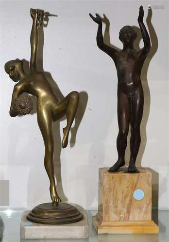 Continental bronze figure group