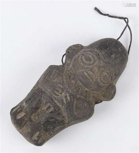 Pre-Columbian mold made hollow pendant figurine