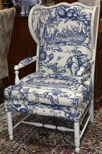 French Provincial style wing back armchair