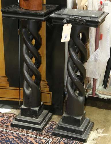 Pair of Victorian ebonized plant stands