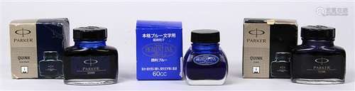 Fountain pen ink, examples by Parker