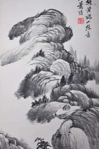 AN INK HAND PAINTING; XIAO, QIANZHONG (1883-1944)