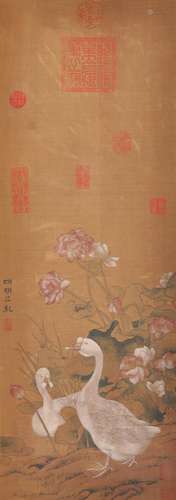 AN INK HAND PAINTING SCROLL; LU, JI (1477-????)