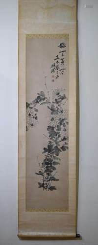 AN INK HAND PAINTING SCROLL; ZHENG, BANQIAO (1693-1766)
