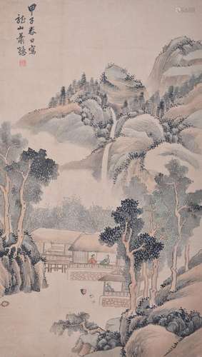 AN INK HAND PAINTING; XIAO, QIANZHONG (1883-1944)