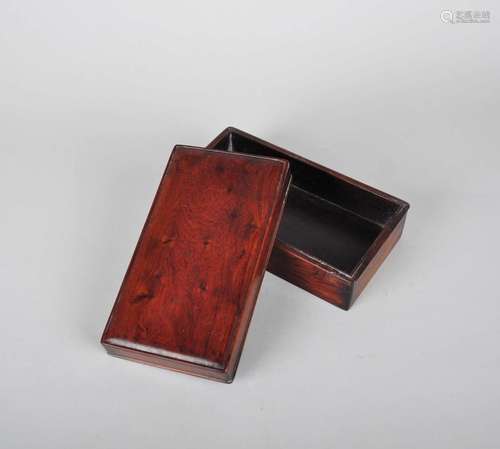 A RECTANGULAR HUANGHUALI BOX AN COVER, QING DYNASTY