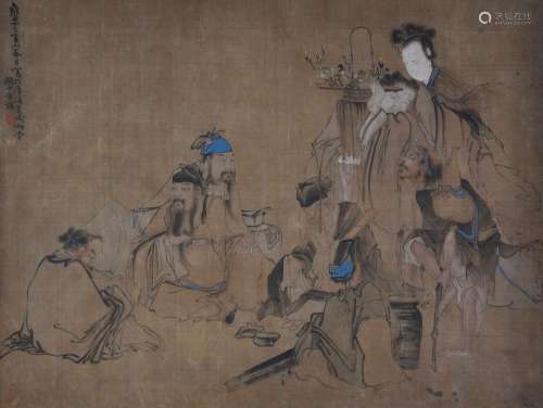 AN INK HAND PAINTING; HUANG, SHEN (1687-1772)