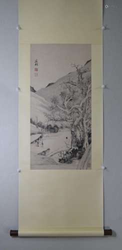 AN INK HAND PAINTING SCROLL; WEN, ZHENGMING (1470-1559)
