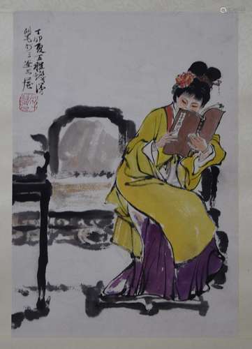 AN INK HAND PAINTING; CHENG, SHIFA (1921-2007)