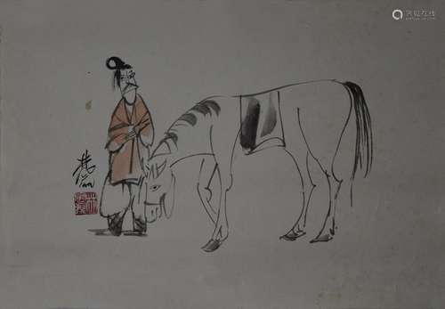 AN INK HAND PAINTING; LIN, FENGMIAN (1900-1991)