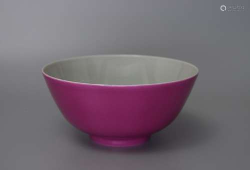 A PINK-GLAZED BOWL, QINGLONG MARK, QING DYNASTY