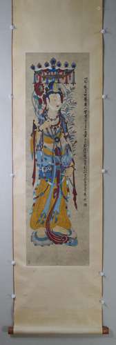 AN INK HAND PAINTING SCROLL; XIE, ZHILIU (1910-1997)