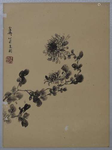 AN INK HAND PAINTING; WANG, XUETAO (1903-1982)