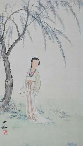 AN INK HAND PAINTING; CHEN, SHAOMEI (1909-1954)