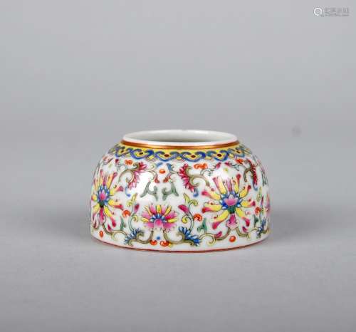 A FAMILLE ROSE WATER POT, JIAQING MARK, QING DYNASTY