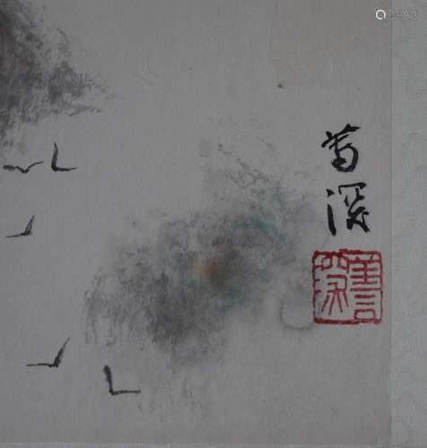 AN INK HAND PAINTING; YANG, SHANSHEN (1913-2004)