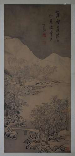 AN INK HAND PAINTING; PU, RU (PU, XINYU 1896-1963)