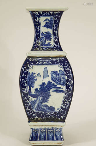 Republic Period Chinese Blue/White Porcelain Vase