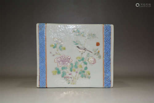 Chinese Famille Rose Porcelain Pillow