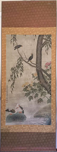 Chinese Ink/Color Scroll Painting,Signed