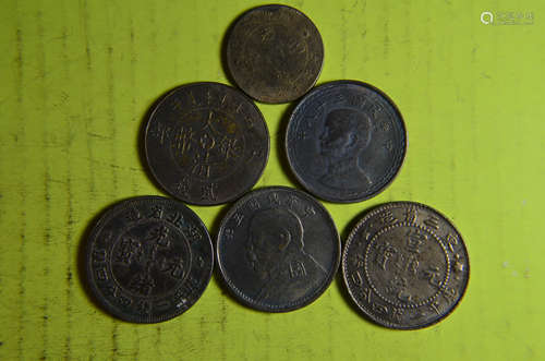 Set Of Six Chinese Old Coins