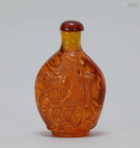 Chinese Yellow Glass Snuff Bottle