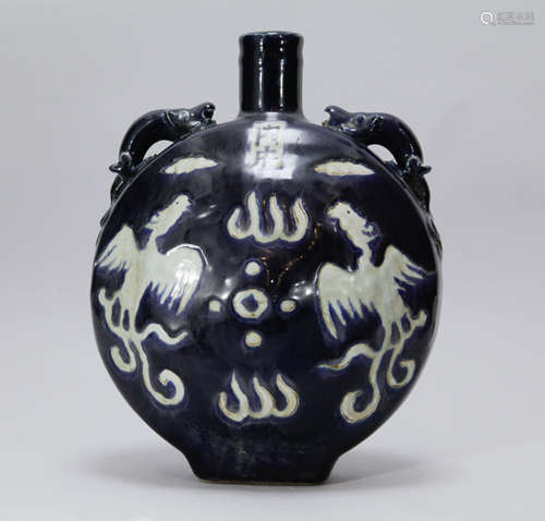 Chinese Blue Glazed Porcelain Vase