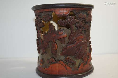 Chinese Bamboo Carving Brush Pot