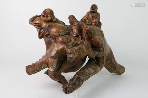 Hunag Hua Li Wood Root Carving Scholar Object