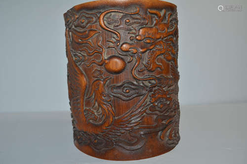 Chinese Bamboo Carving Brush Pot