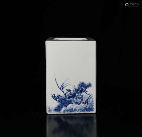 Chinese Blue And White Porcelain Brush Pot