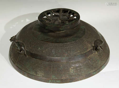 Large Chinese Bronze Cover, Ming Dynasty