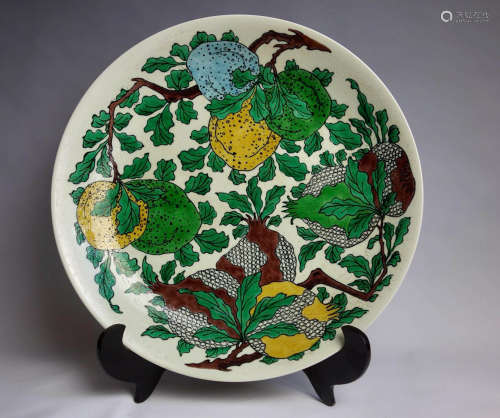 Chinese San Cai Porcelain Plate