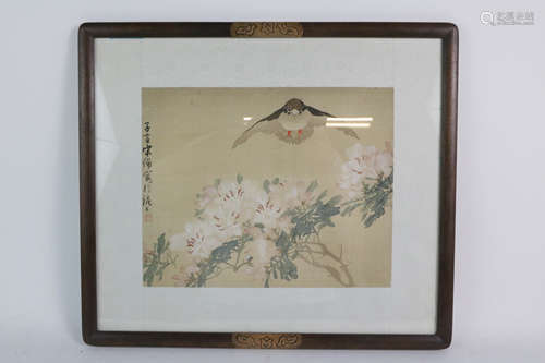 Chinese MIng Dynasty Water Color on Frame