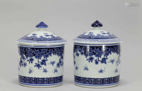 Pair of Porcelain Cover Jar