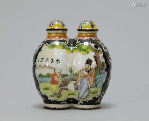 Chinese Enameled Bronze Snuff Bottle