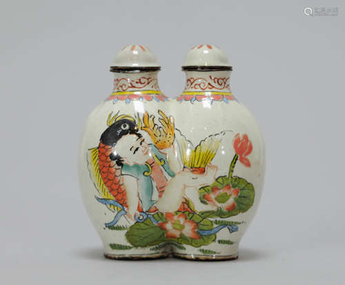 Chinese Cloisonne Enameled Snuff Bottle