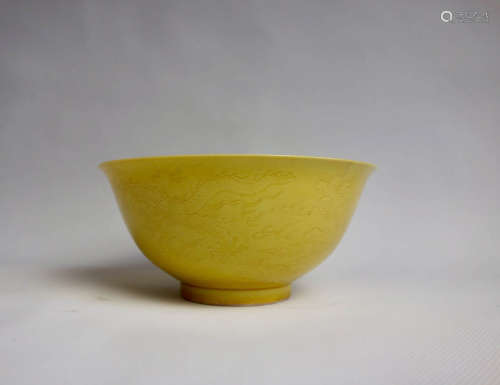 Chinese Yellow Glaze Porcelain Bowl