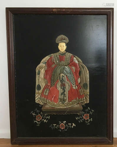 Large Chinese Jade And Stone Artwork Of A Lady