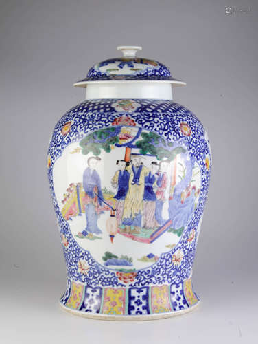 Chinese Blue/White Famille Rose General Jar