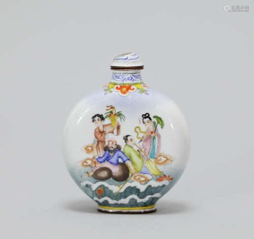 Chinese Enameled Bronze Snuff Bottle