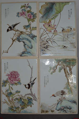 A Set of Four Chinese Porcelain Plaques