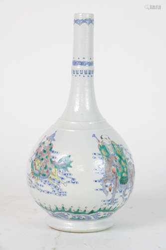 Chinese KangXi Famille Verte Porcelain Vase