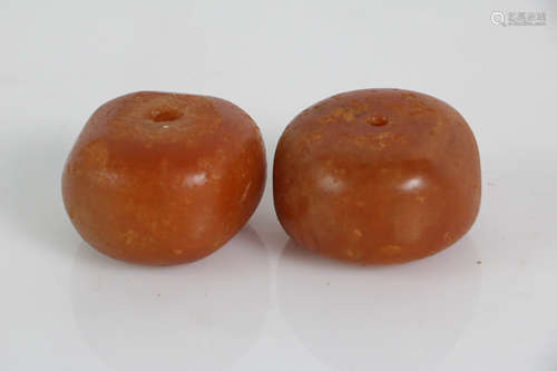 2 Amber Beads