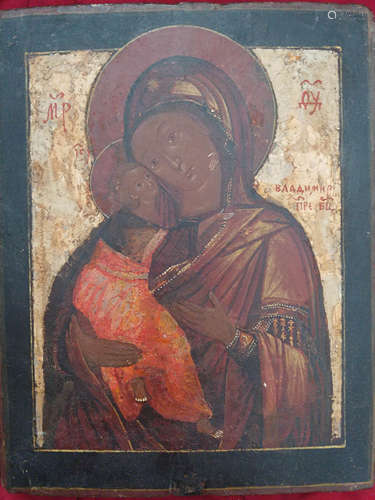 Russian icon of Vladimirskaya Mother of God