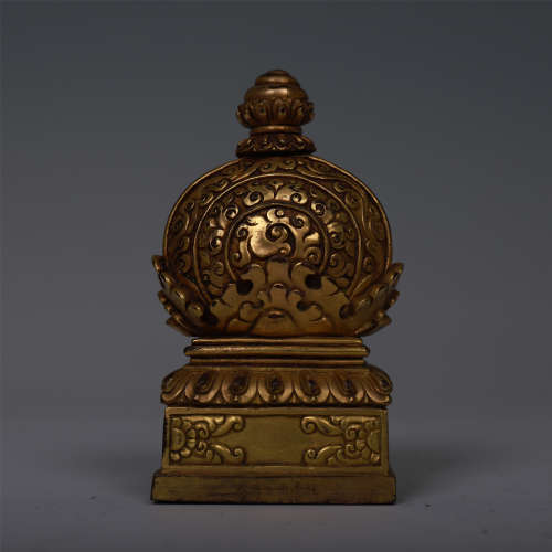 CHINESE GILT BRONZE OFFICIAL SEAL