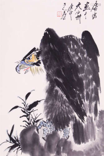 CHINESE SCROLL PAINTING OF EAGLE