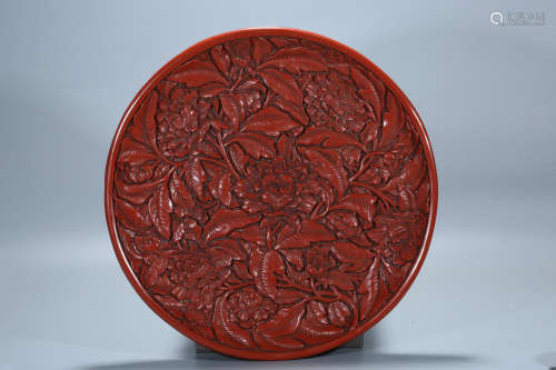 Chinese lacquer plate.