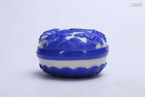 Chinese Peking glass box, marked.